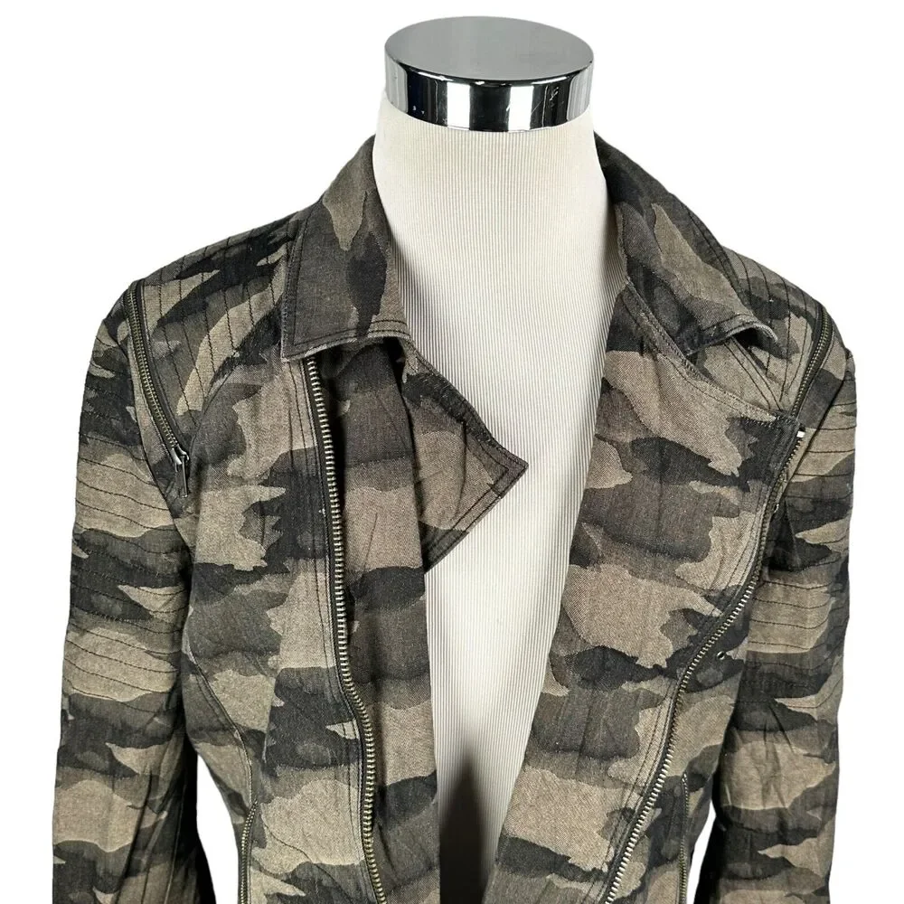 Prps Camo Jacket Women's 3XL XXXL Camouflage Asymmetrical Zip Streetwear‎ Cotton